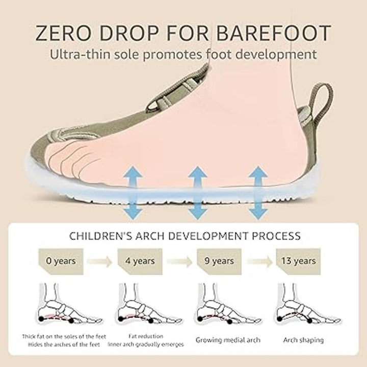 STQ Kids Toddler Boys 6 Green Hook Loop Wide Toe Box Non Slip Zero Drop Shoes