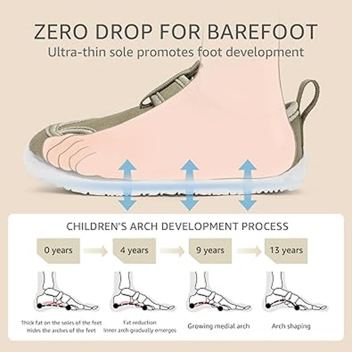 STQ Kids Toddler Boys 6 Green Hook Loop Wide Toe Box Non Slip Zero Drop Shoes