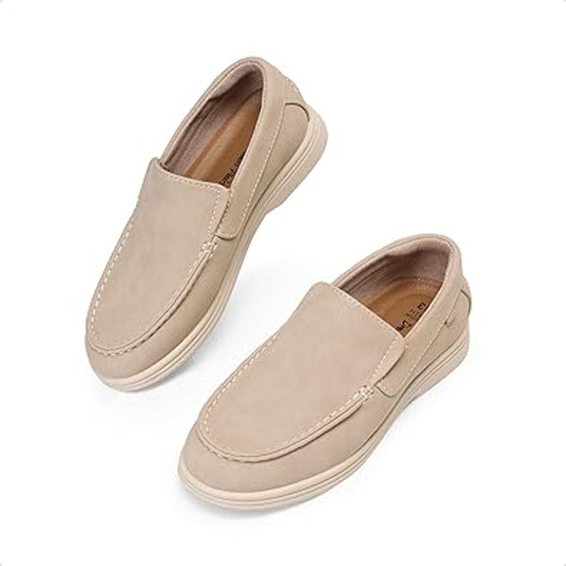 Dream Pairs Big Boys Size 4 Tan Faux Suede Slip On Loafers Casual Flat Shoes
