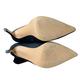 Vivianly Womens 9 Black Faux Leather Pointed Toe 3.5" Heel Slouch Ankle Boots