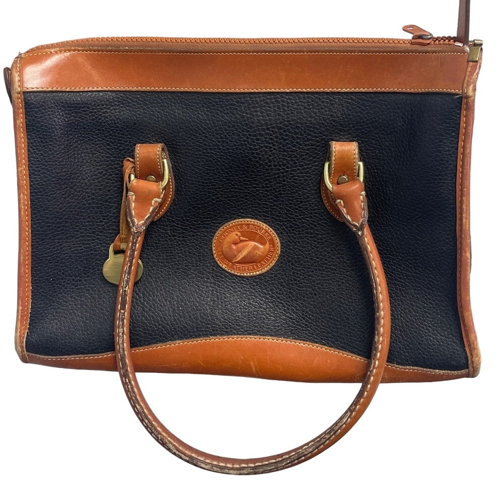 Vintage Dooney &amp; Bourke All Weather Black Pebbled Leather Handbag Purse Bag