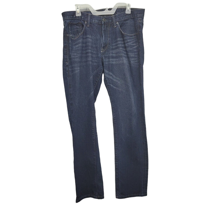 Express Jeans Mens 33x32 Rocco Slim Fit Straight Leg Factory Whiskered Jeans