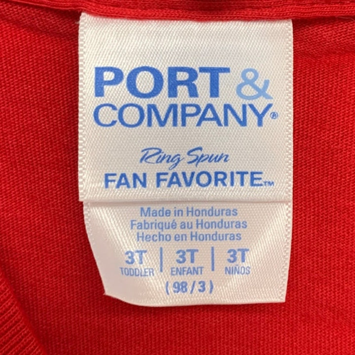 Port &amp; Company Toddler Girls 3T Italian Girl Short Sleeve Crew Neck Tee Shirt