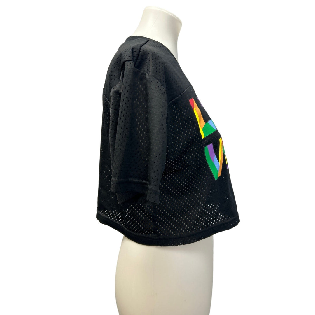 Well Worn Womens Small Love Wins Cropped Jersey Rainbow Athletic Jersey Shirt