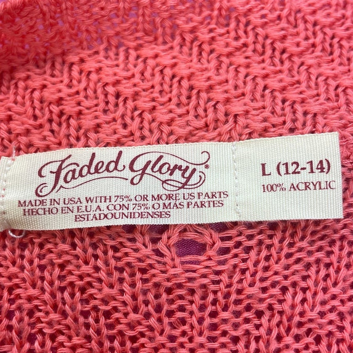 Lot of 2 Cute Lauren Conrad Faded Glory Womens Large Loose Weave Sweaters