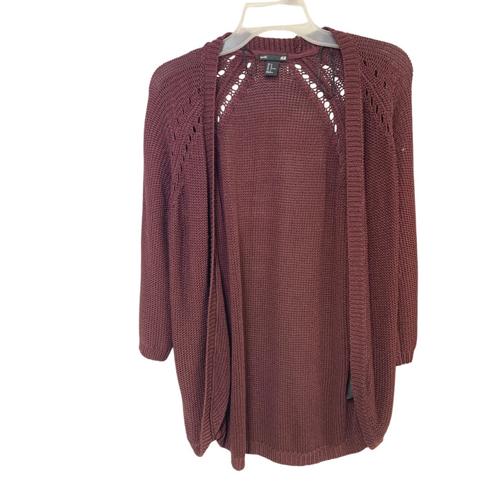 Lot of 2 H&amp;M Basic Cyrus Womens Medium Long Sleeve Open Front Knit Cardigan