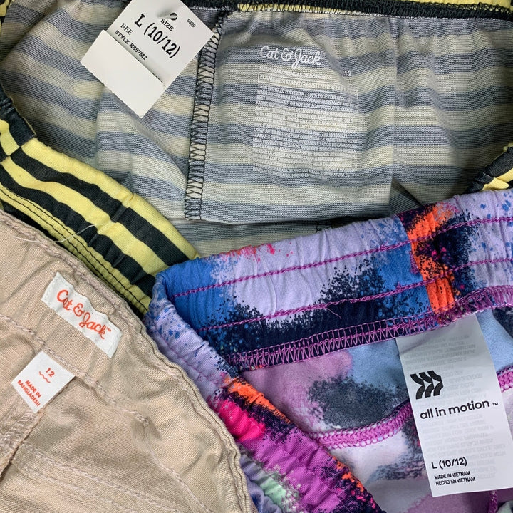 Lot of 3 New Cat &amp; Jack All in Motion Boys Large (10/12) Striped Khaki Shorts