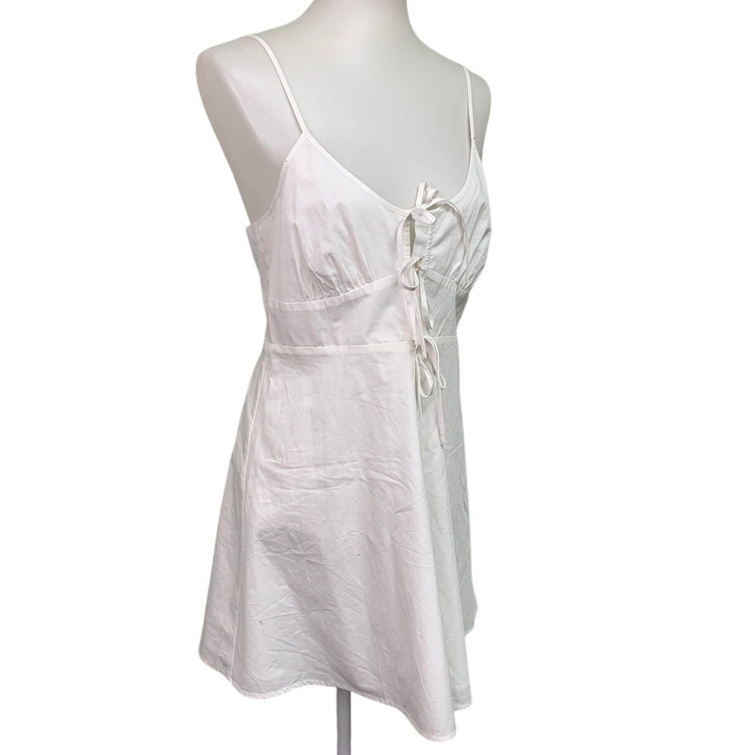 New American Eagle Womens Medium White Front Tie Adjustable Strap Dress