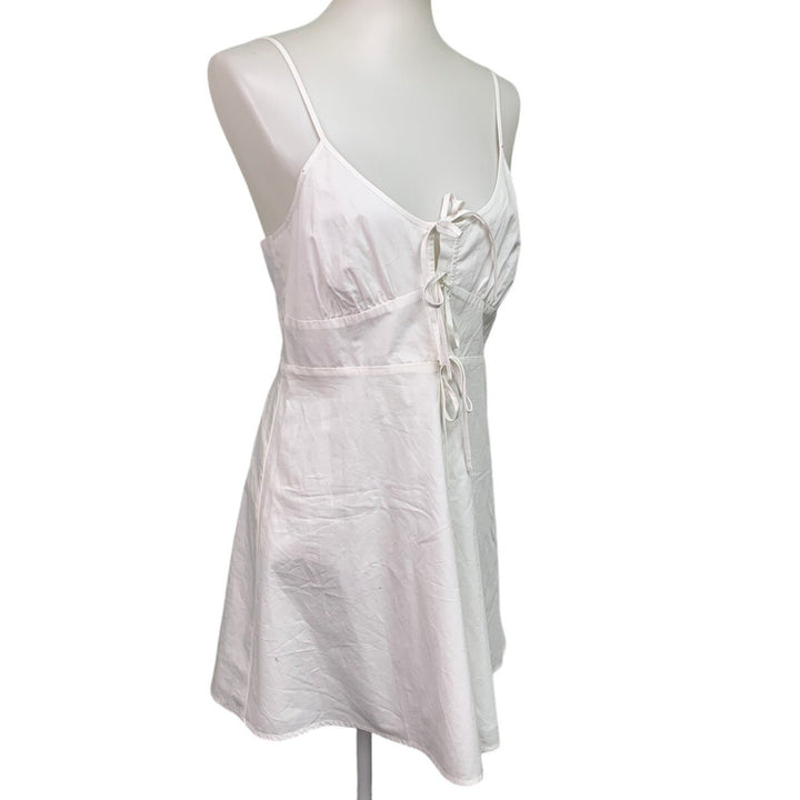New American Eagle Womens Medium White Front Tie Adjustable Strap Dress