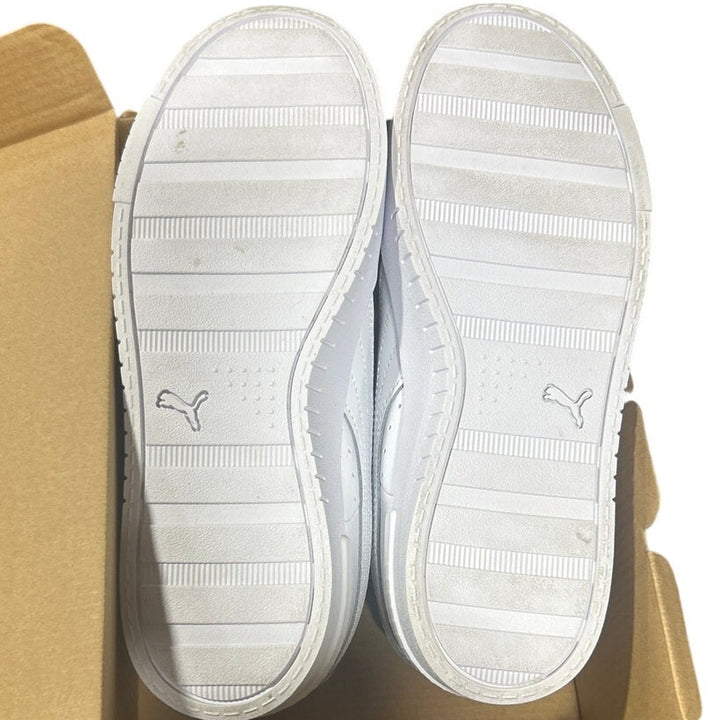Puma Womens Size 7.5 White Leather Lace Up Athletic Court Sneaker Shoes w Box