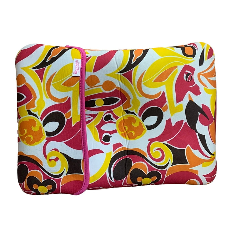 The Macbeth Collection Floral 1960s Print Reversible Neoprene Laptop Sleeve Case
