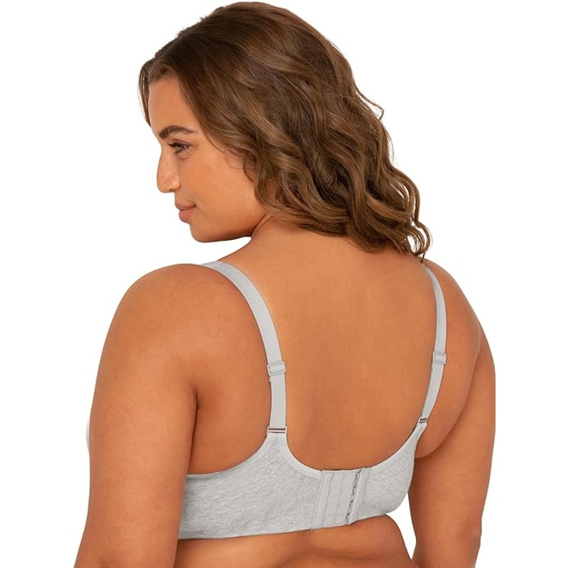New 2-Pack Fruit of the Loom Womens 42G Black Gray Cotton Unlined Underwire Bras