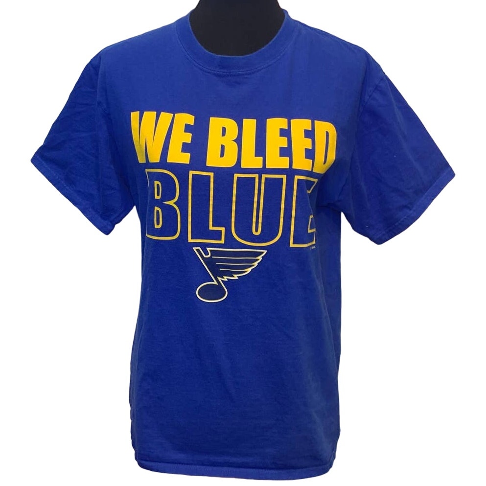 St Louis Blues Hockey Womens Medium We Bleed Blue Short Sleeve Tee Shirt