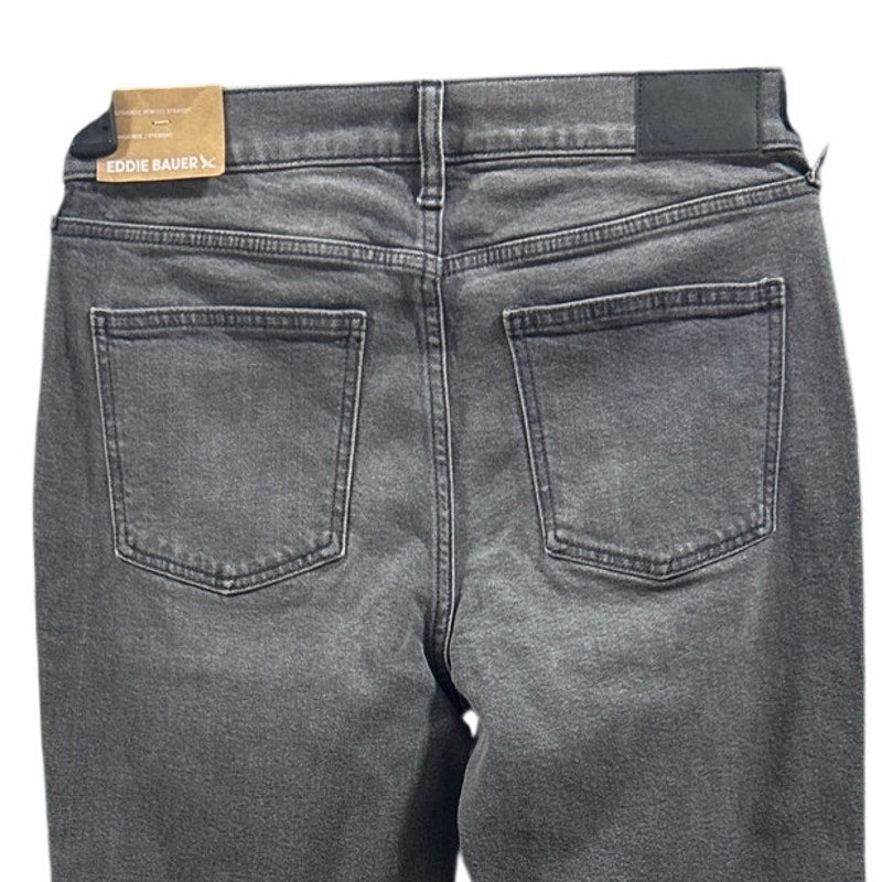 New Eddie Bauer Womens Washed Black Authentic High Rise Perfect Straight Jeans