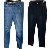 2 Universal Thread Shein Size 8 Black Denim Blue Cotton Blend Skinny Jeans lot
