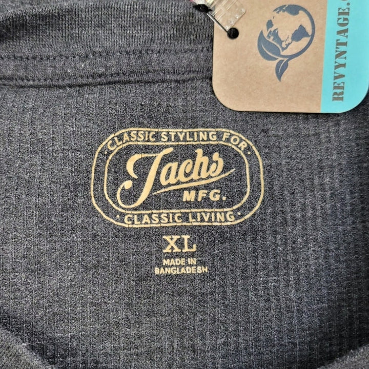 Hand Printed Upcycled Womens XL Fires Friends Camping Crew Long Sleeve Tee Shirt