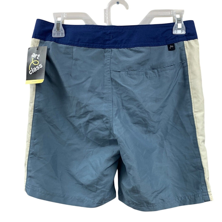New Art Class Boys Size 12 Husky Basic Blue Web Lined UPF 50+ Swimming Trunks