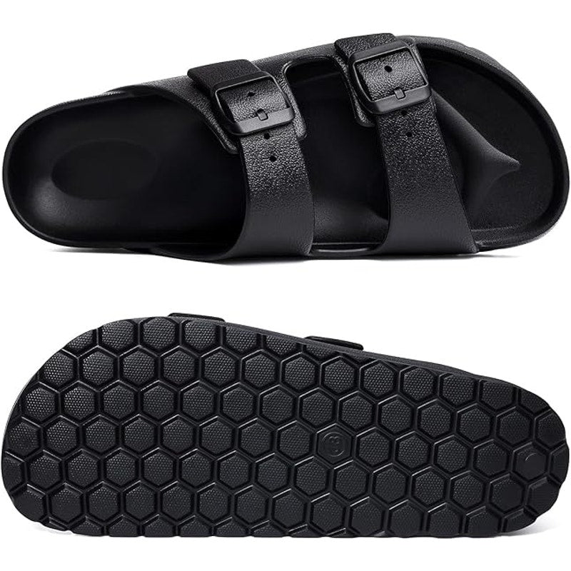 Kidmi Kids Size 3 Black EVA Arch Support, Adjustable Buckle Slide Sandal Shoes