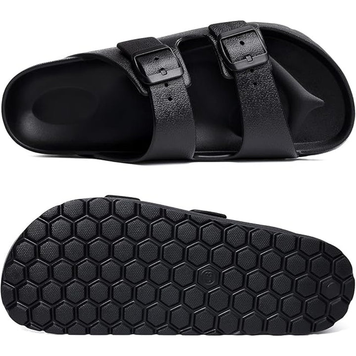 Kidmi Kids Size 3 Black EVA Arch Support, Adjustable Buckle Slide Sandal Shoes