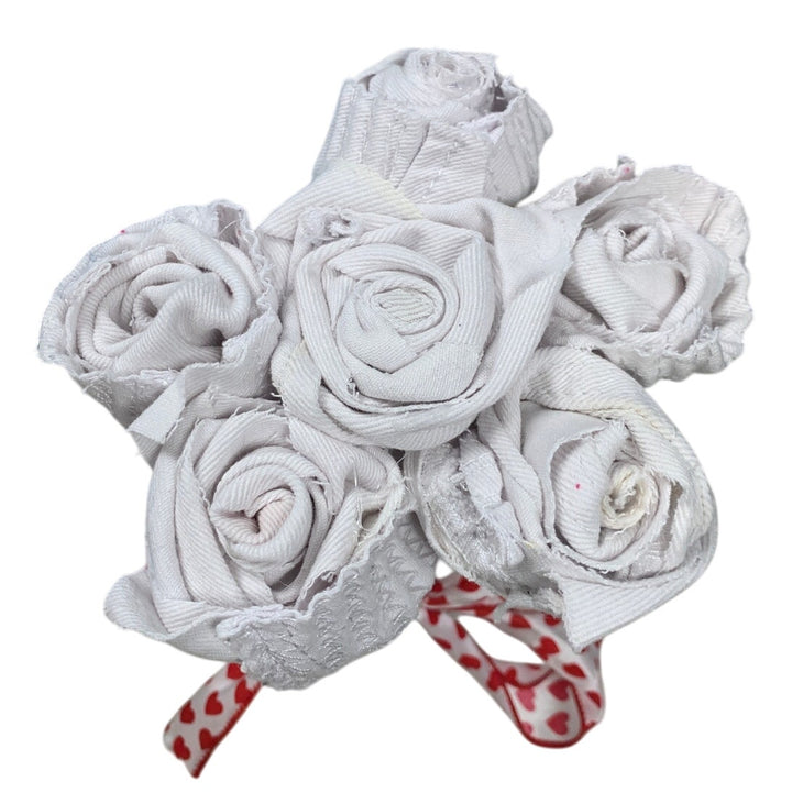 Handmade Upcycled White Denim Valentine&