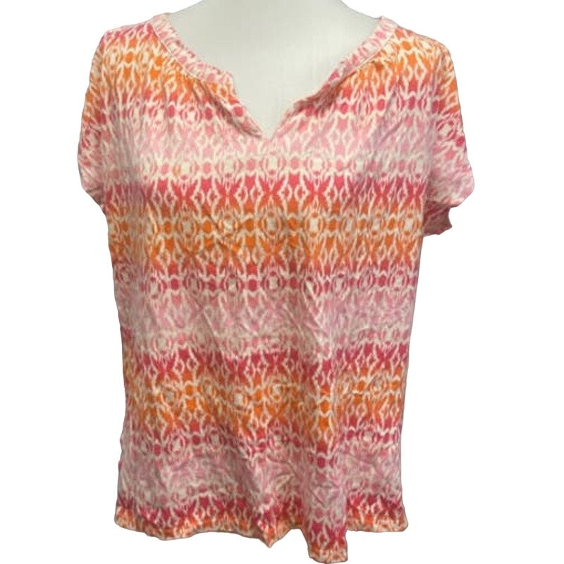 Lot of 2 Croft &amp; Barrow St Johns Bay Womens XL Short Sleeve Cotton Blend Tops