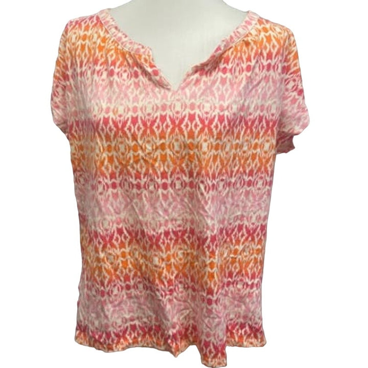 Lot of 2 Croft &amp; Barrow St Johns Bay Womens XL Short Sleeve Cotton Blend Tops