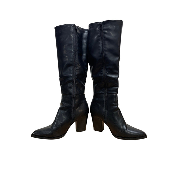 Vepose Womens Size 9 Black 3.5" Heel Knee High Boots Closed Pointed Toe Shoes