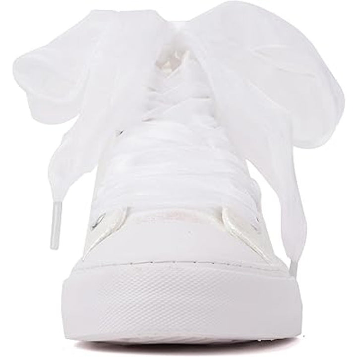 HugRain Toddler Girls Size 1 Kids White Sparkle Fashion Casual Sneaker Shoes