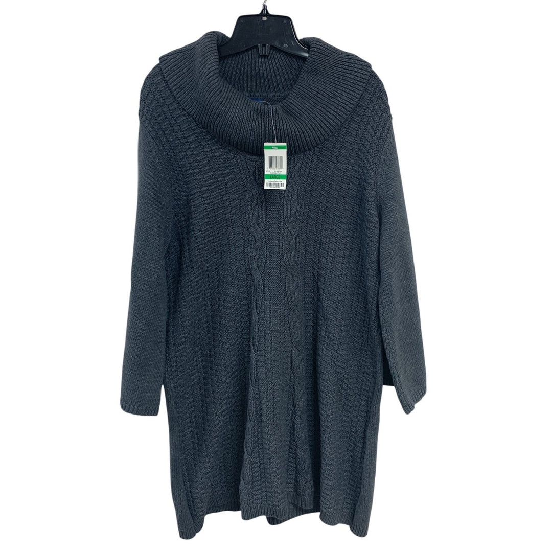 NWT New Karen Scott Womens Large Long Sleeve Cowl Neck Knit Sweater Dress