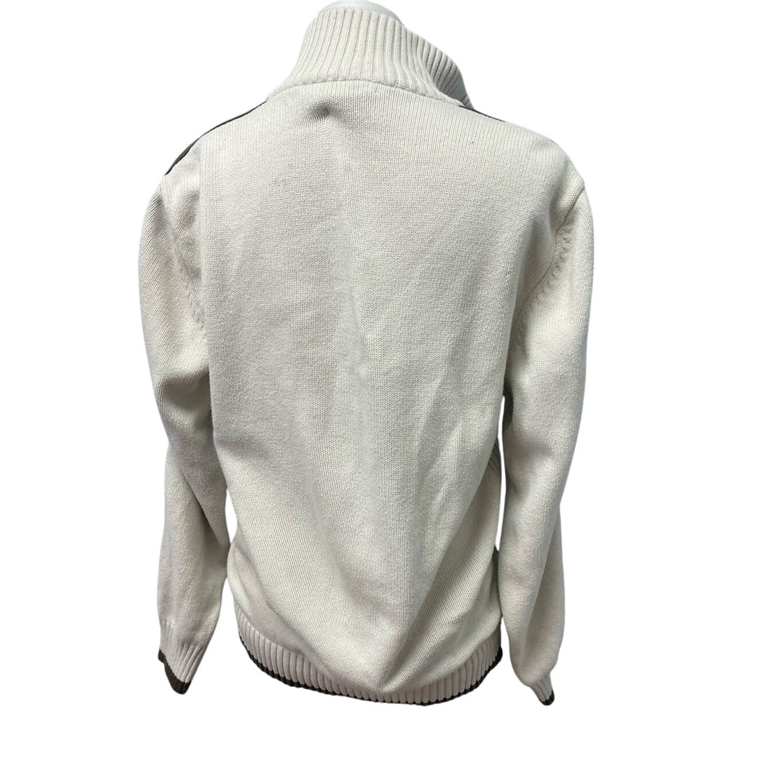 American Rag Mens XL 1/4 Zip Cotton Side Stripe Long Sleeve Pullover Sweater