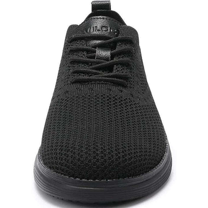 Vilocy Mens Size 10 Black Fabric Lace Up Casual Sneaker Oxford Comfort Shoes