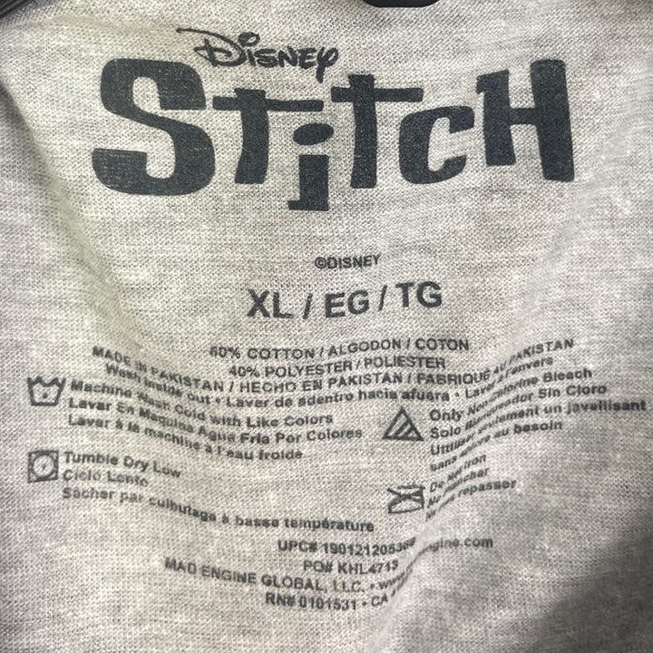 New Disney Lilo &amp; Stitch Mens XL Cotton Blend Short Sleeve Crew Neck Tee Shirt