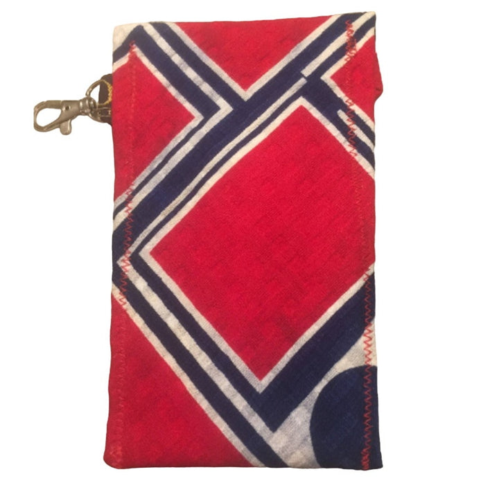 Handmade Upcycled Vintage Necktie Geometric Eyeglass Case Pouch