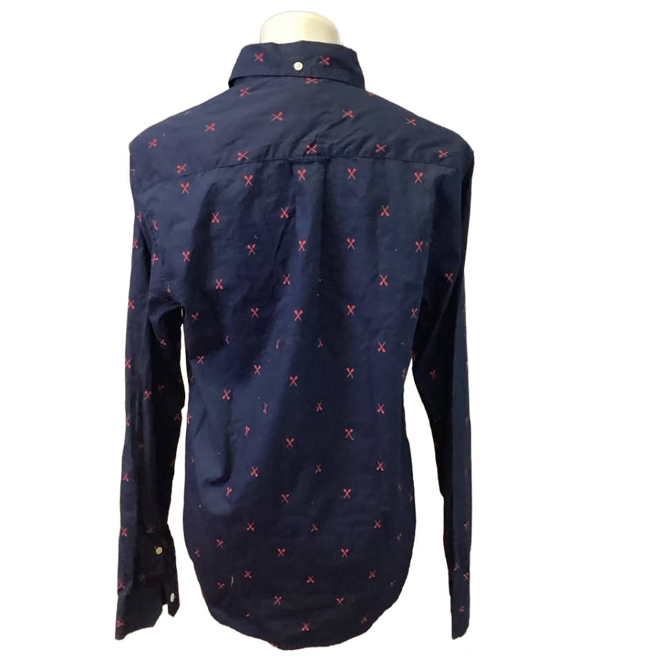 New Prince &amp; Fox Mens Small Long Sleeve Cotton Boat Paddle Button Down Shirt