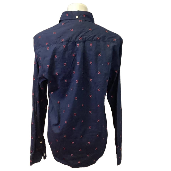 New Prince &amp; Fox Mens Small Long Sleeve Cotton Boat Paddle Button Down Shirt