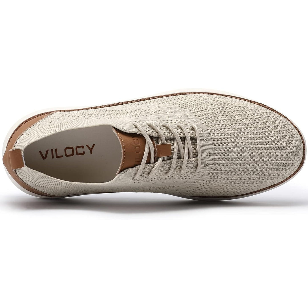 New Vilocy Mens 8 Light Gray Mesh Lace Up Lightweight Oxford Sneaker Shoes