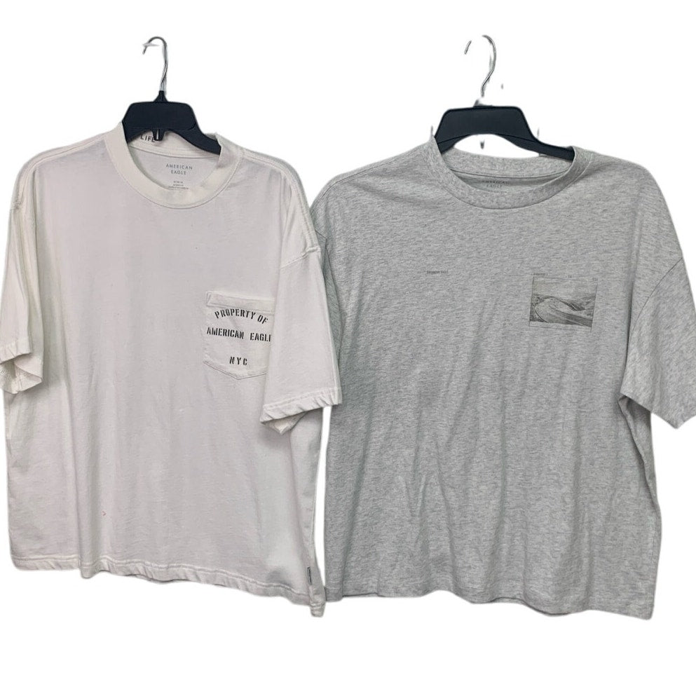 2 New American Eagle Mens Medium Property of AEO Short Sleeve Tees