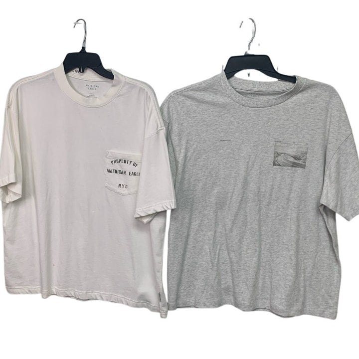2 New American Eagle Mens Medium Property of AEO Short Sleeve Tees