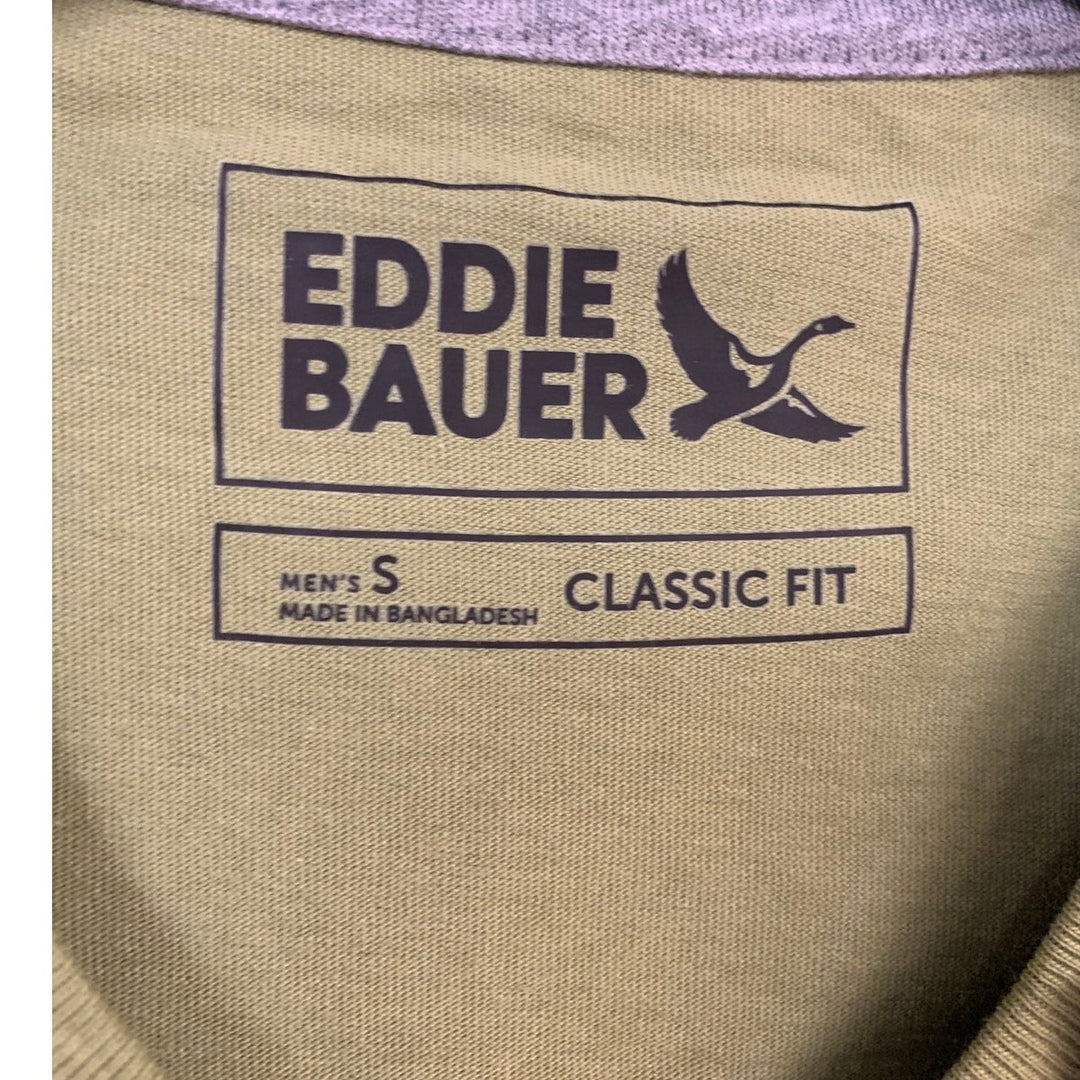 2 New Eddie Bauer Mens Small Olive Blue Classic Short Sleeve Cotton Tee Shirts
