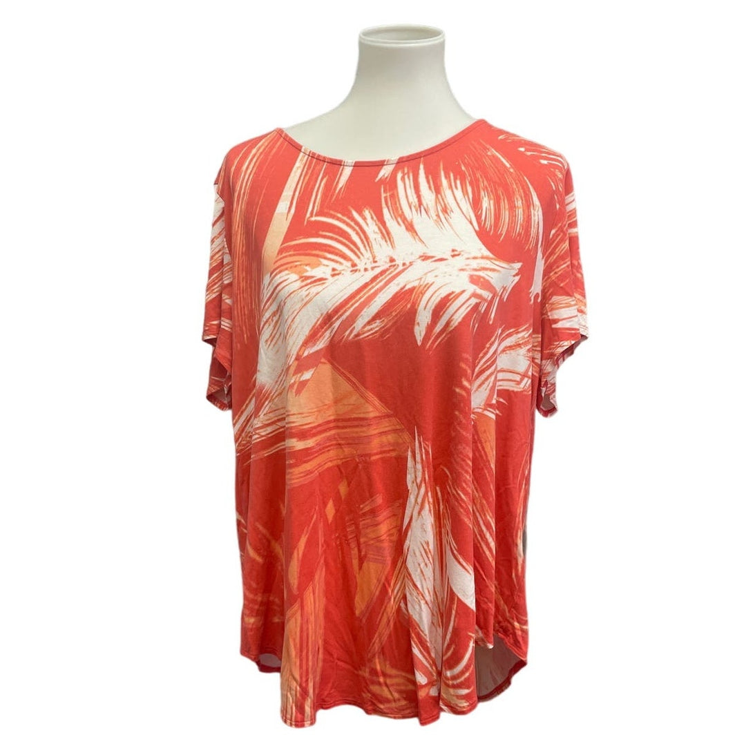 Lot of 2 Alfani Womens Plus Size 3X Rayon Spandex Blend Short Sleeve Tee Shirts