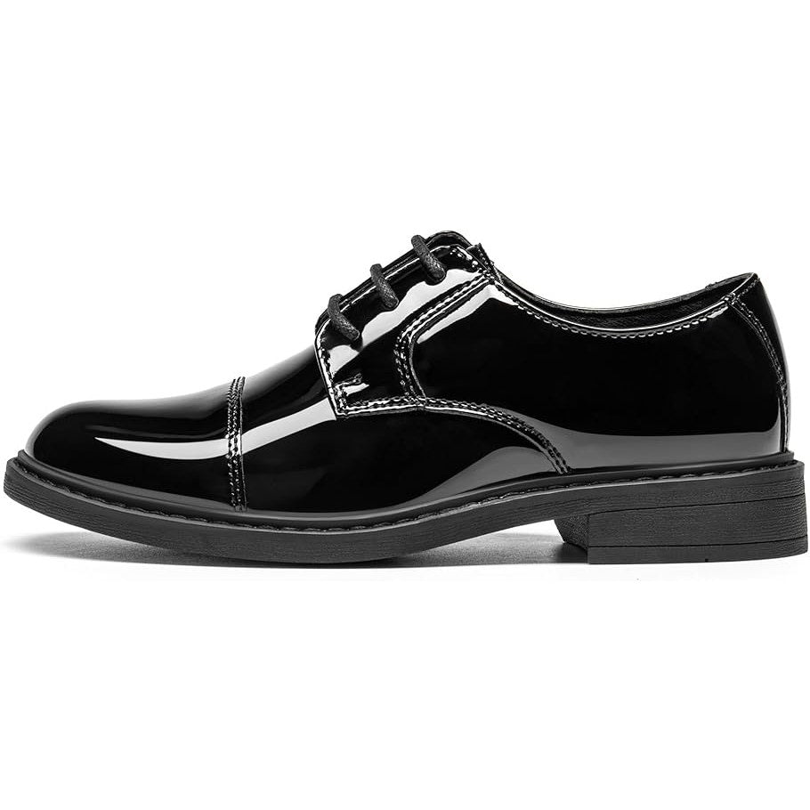 Bruno Marc Big Kid Boys Size 5 Shiny Black Lace Up Dress Oxford Formal Shoes