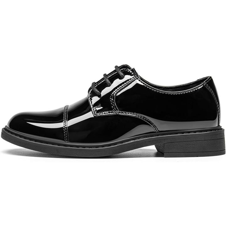 Bruno Marc Big Kid Boys Size 5 Shiny Black Lace Up Dress Oxford Formal Shoes