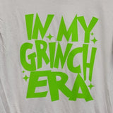 Hand Printed Upcycled Mens Medium Christmas in My Grinch Era Short Sleeve Tee