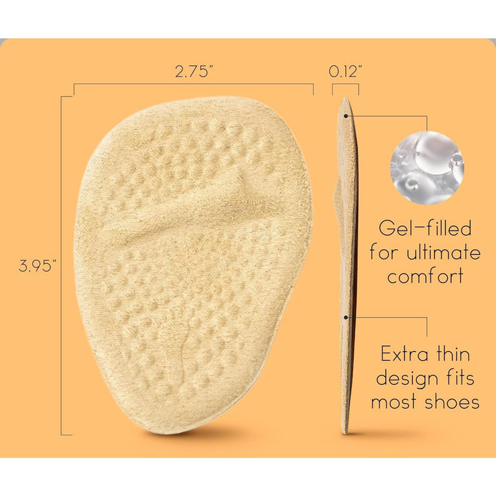 New Walkize One Pair Womens Tan Ball of Foot Metatarsal Foot Pain Cushions