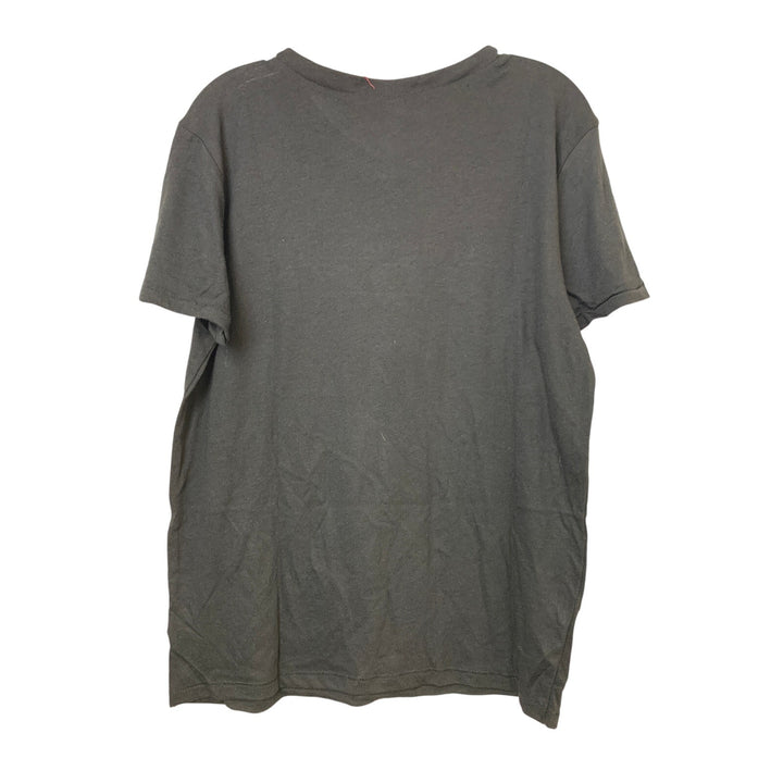 New Upcycled Hand Printed Womens Small Black Copper Dandelion Wish VNeck Tee