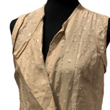 Ann Taylor Womens Size 6 Silk Blend Metallic Polka Dot Sleeveless Tank Top