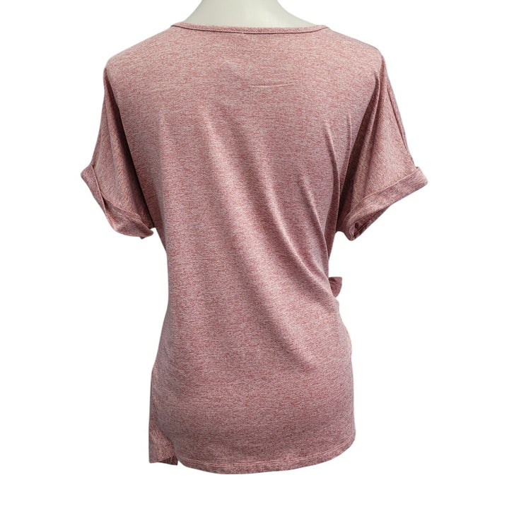 Hand Printed Upcycled Womens Large Little Miss Valentine Short Sleeve Blouse