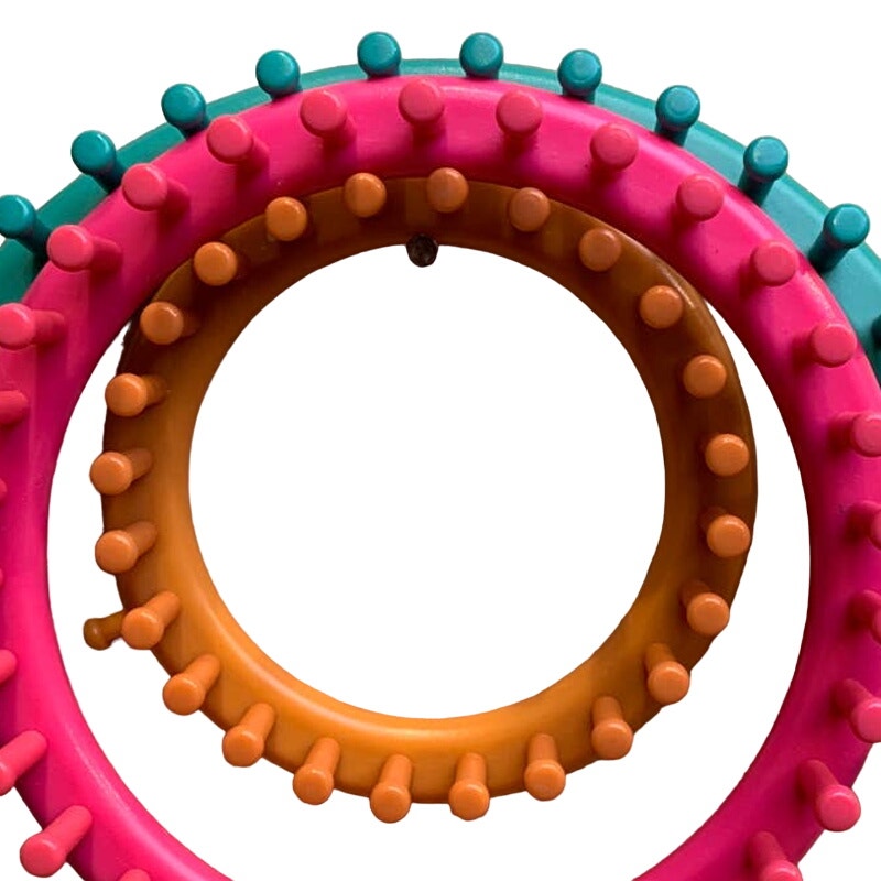 Set of 3 9" 7" 5" Plastic Circular Knitting Looms Crafts Scarf and Hat Making
