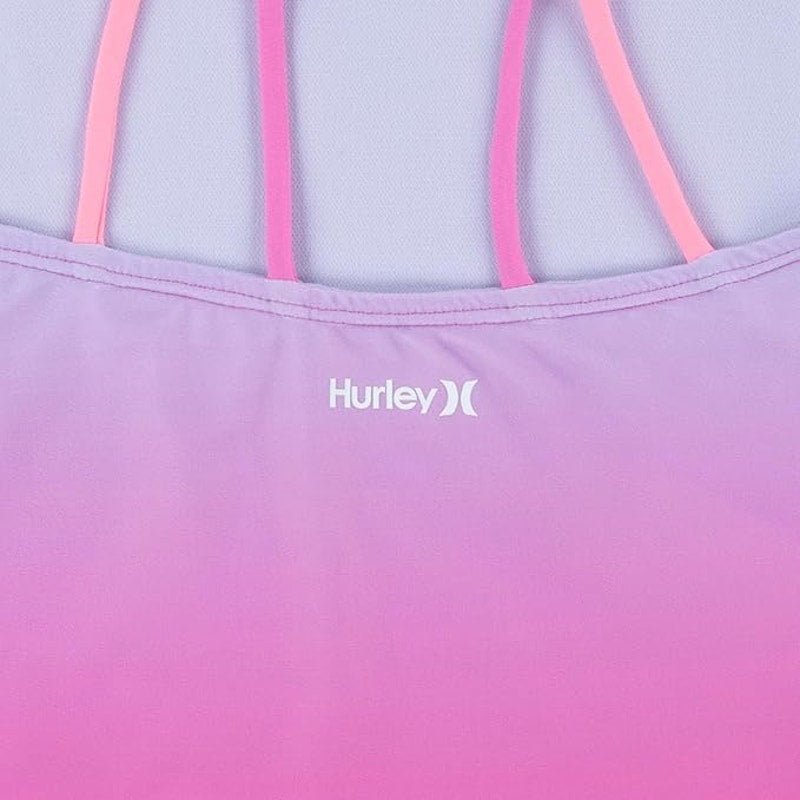 NWT New Hurley Girls Size 12 Pink Purple Ombre Strappy One Piece Swimsuit