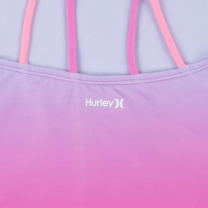NWT New Hurley Girls Size 12 Pink Purple Ombre Strappy One Piece Swimsuit